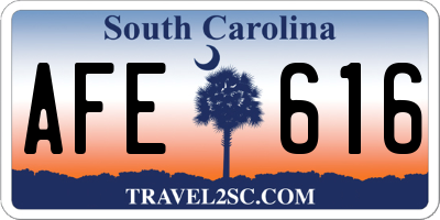 SC license plate AFE616