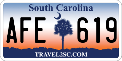 SC license plate AFE619