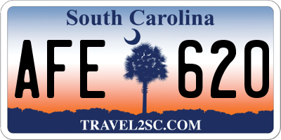 SC license plate AFE620