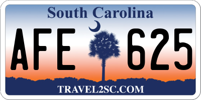 SC license plate AFE625