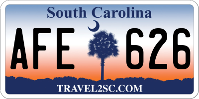 SC license plate AFE626