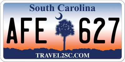 SC license plate AFE627