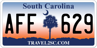 SC license plate AFE629
