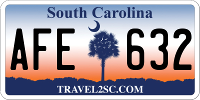 SC license plate AFE632