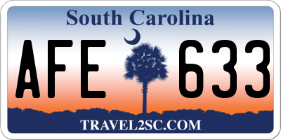 SC license plate AFE633