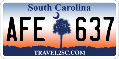 SC license plate AFE637