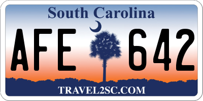 SC license plate AFE642