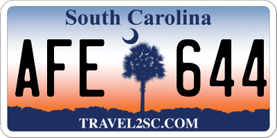 SC license plate AFE644