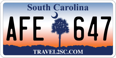 SC license plate AFE647