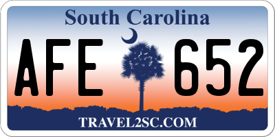 SC license plate AFE652