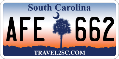 SC license plate AFE662