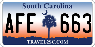 SC license plate AFE663