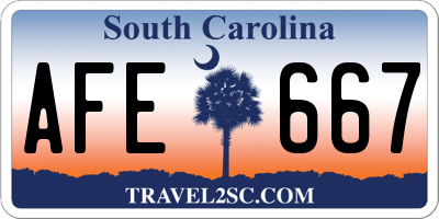SC license plate AFE667