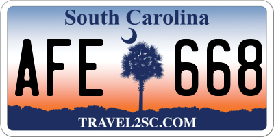 SC license plate AFE668
