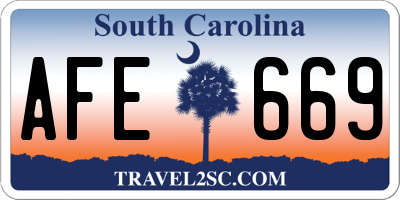 SC license plate AFE669