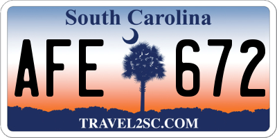 SC license plate AFE672