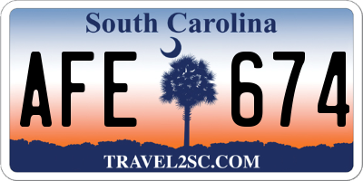 SC license plate AFE674