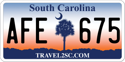 SC license plate AFE675