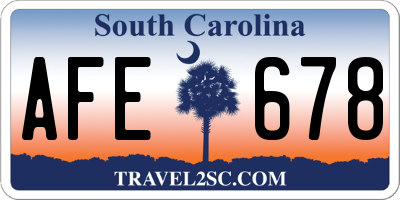 SC license plate AFE678