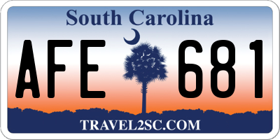SC license plate AFE681
