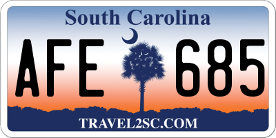 SC license plate AFE685
