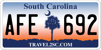 SC license plate AFE692