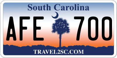 SC license plate AFE700