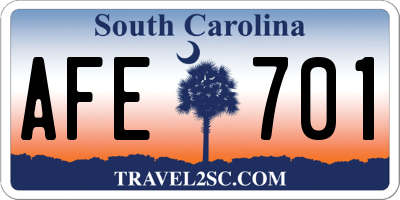 SC license plate AFE701