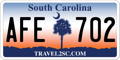 SC license plate AFE702