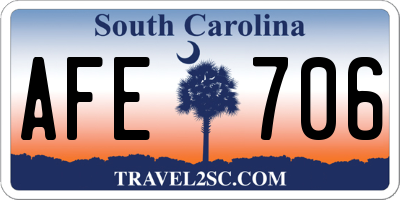 SC license plate AFE706