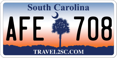 SC license plate AFE708