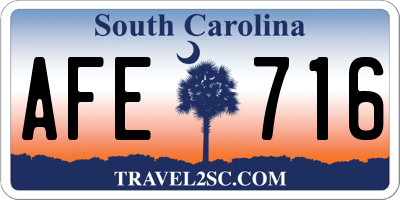 SC license plate AFE716