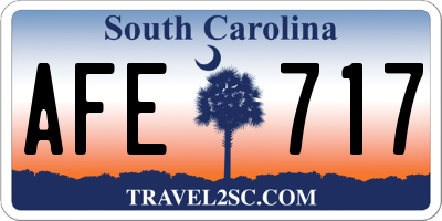 SC license plate AFE717