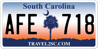 SC license plate AFE718