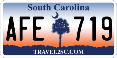 SC license plate AFE719