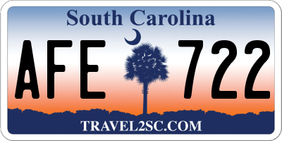SC license plate AFE722