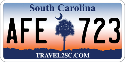 SC license plate AFE723