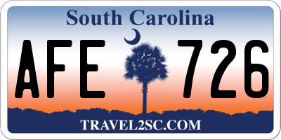 SC license plate AFE726