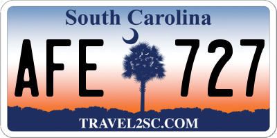 SC license plate AFE727