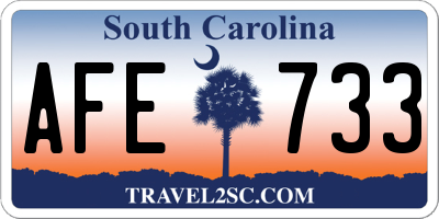 SC license plate AFE733