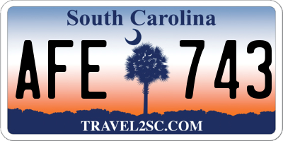SC license plate AFE743