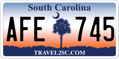 SC license plate AFE745