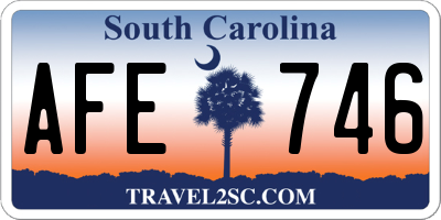 SC license plate AFE746