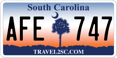 SC license plate AFE747