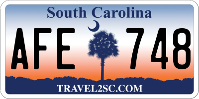 SC license plate AFE748
