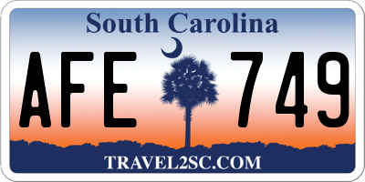 SC license plate AFE749