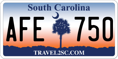 SC license plate AFE750