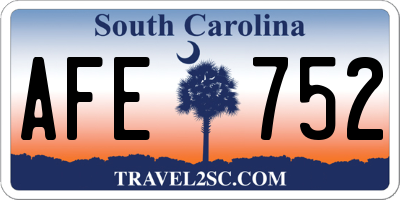 SC license plate AFE752