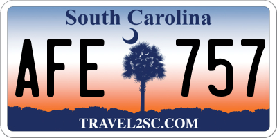 SC license plate AFE757