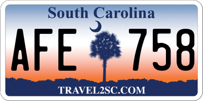 SC license plate AFE758